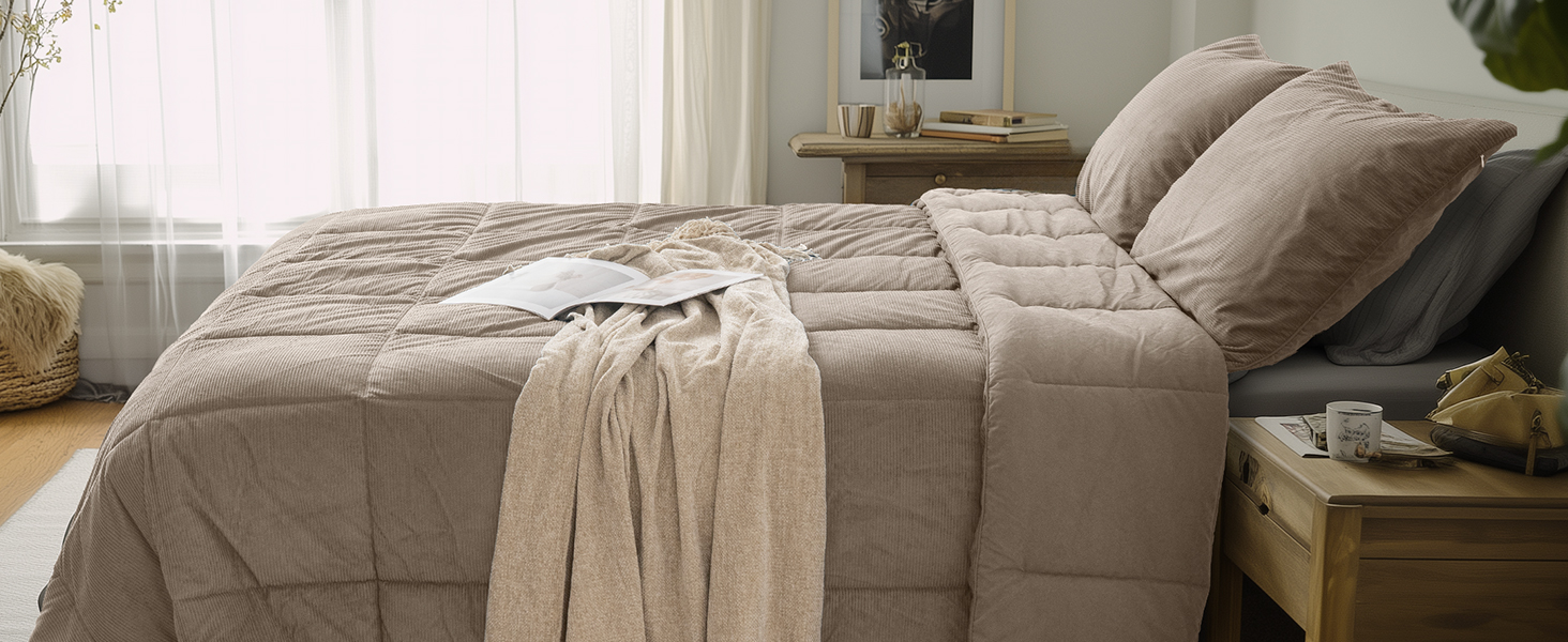 KASENTEX Grey Blue Queen Comforter Set, Fluffy Corduroy, 3 Pieces(down Alt), Cozy Bedding 56439991 2ab7 4ed2 8018 870fa98bfa4d. CR0,0,1464,600 PT0 SX1464 V1
