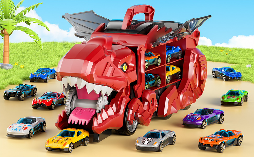 Amazon.co.jp: 恐竜キャリアトラック 恐竜輸送車 恐竜トラック