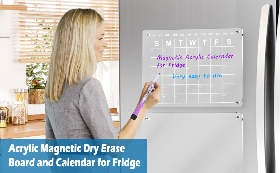 Acrylic Dry Erase Calendar Whiteboard, Dry Erase