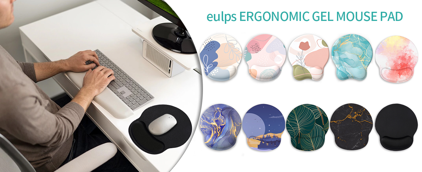 eulps Mouse Pad Wrist Support, Ergonomic Gel Mouse Pad