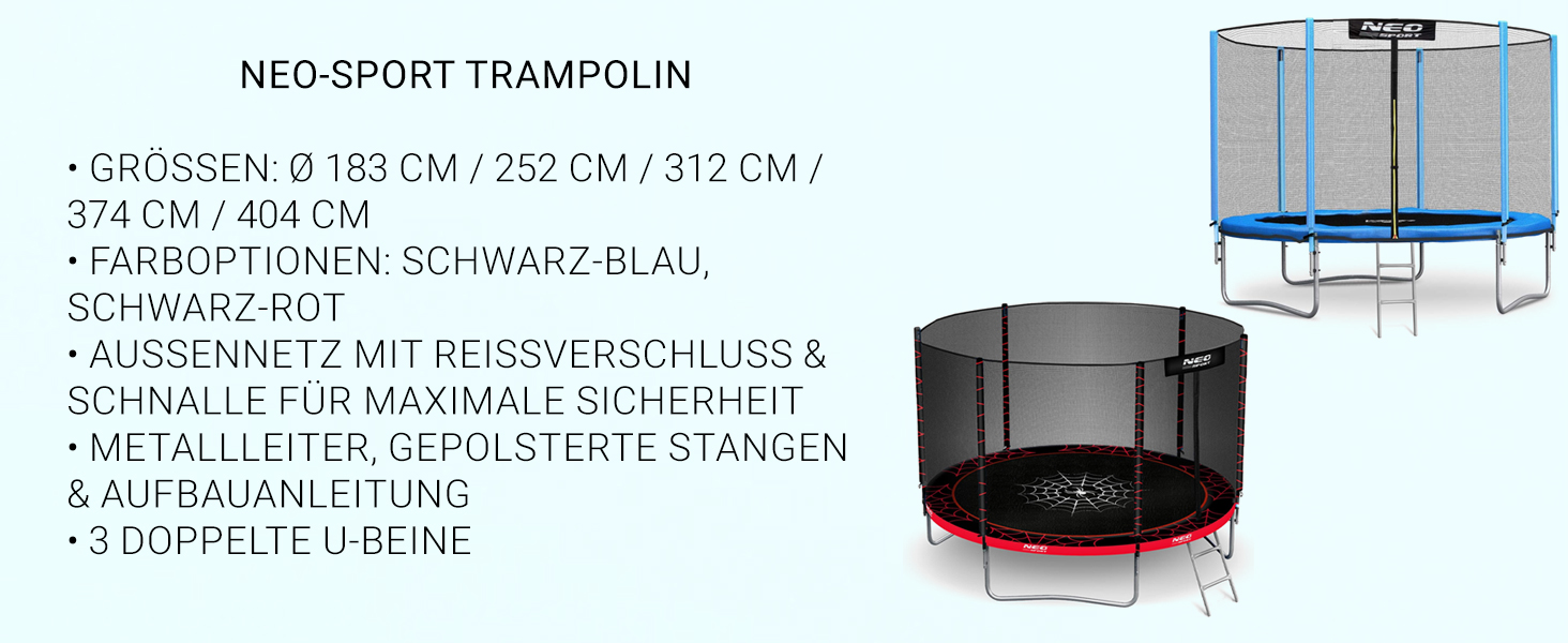 Neo-Sport Trampolin Outdoor für Kinder mit Sicherheitsnetz, Innen-Leiter und gepolsterten Stangen, witterfest und rostfr 564b953f 7ed3 4ad6 924a 07b4c2ee119f. CR0,0,1464,600 PT0 SX1464 V1