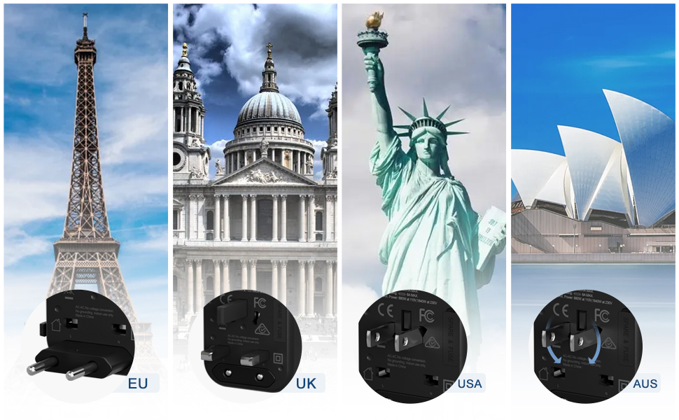 HEYMIX Universal Travel Adapter USB, International Power Adapters