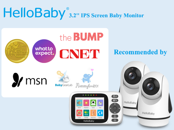 Amazon.com : HelloBaby 3.2'' Baby Monitor 2 Cameras,Video