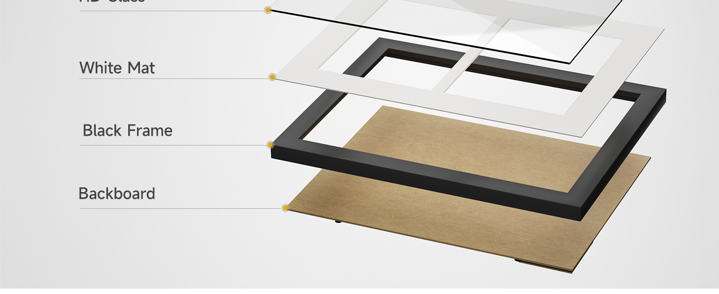 8.5x11 Double Picture Frame in Black, Photo Collage Frame