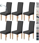 Dioxide Waterproof Chair Covers for Dining Chairs, Stretch Dining Chair Covers Set of 6, Parson C...