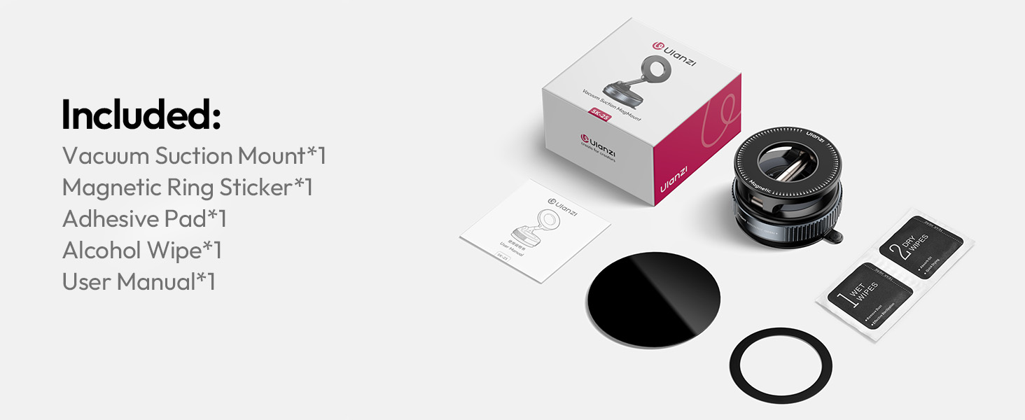 ULANZI Upgraded Smartphone Vacuum Suction Mount(Black)