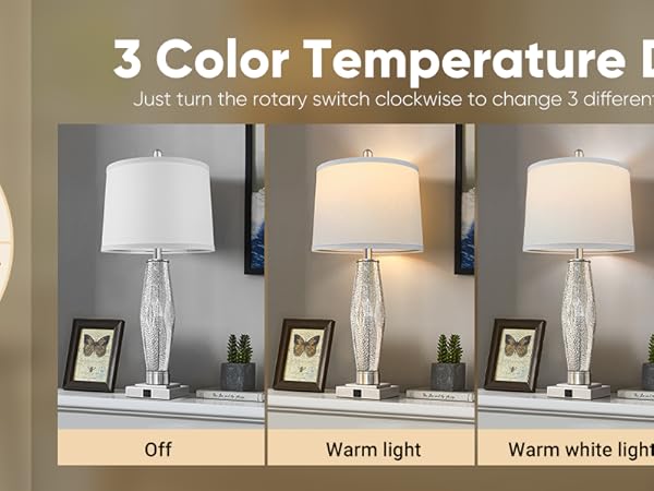 フロアスタンド Arles White Desk Lamp (Set of 2) 2-Pack BRUBAKER Table or Bedside Lamps - White - Ceramic