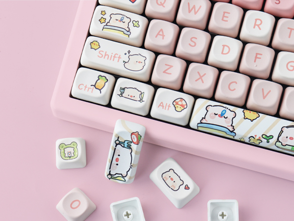 Amazon.com: Hyekit PBT Keycaps - 145 Keys MOA Profile Pink