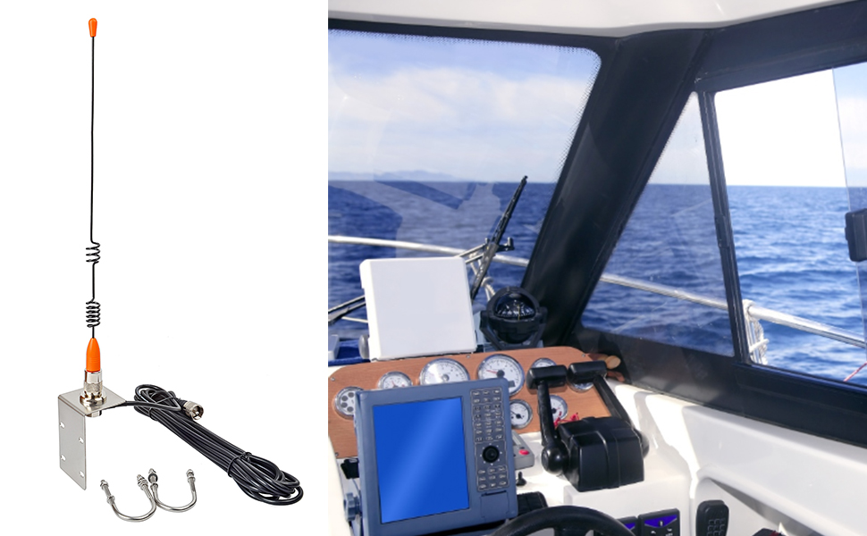 UAYESOK VHF Marine Antenna, 156163Mhz Boat Radio Aerial with PL259
