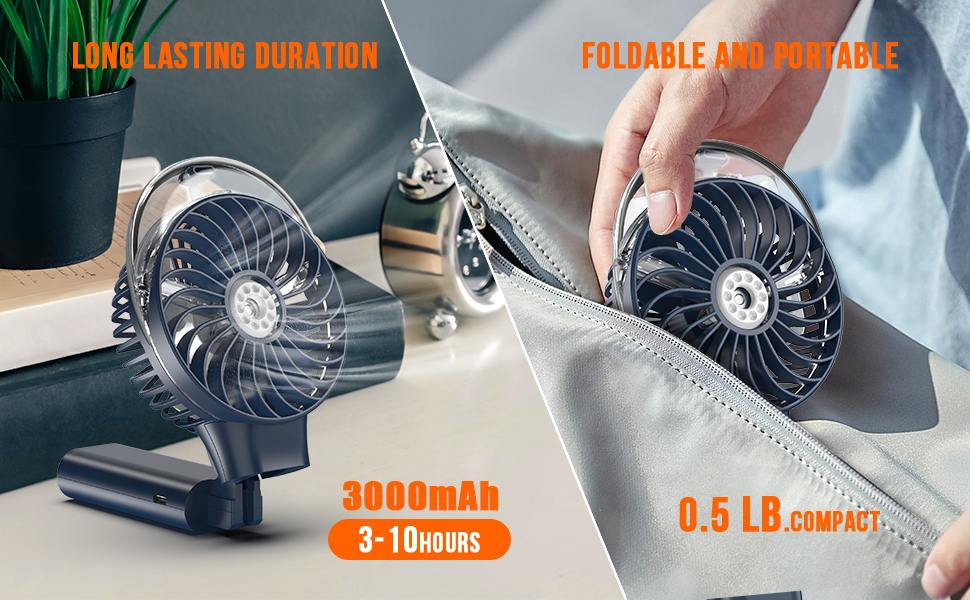 Rechargeable Portable Fan with Mist