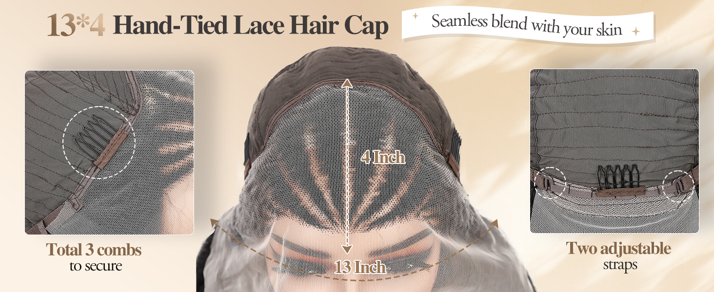 13*4 Hand-Tied Lace Hair Cap