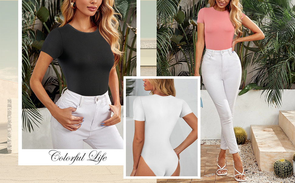 daily short sleeve shapewear bodysuit
