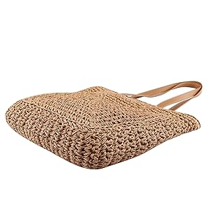 Straw Bag Tote Shoulder Women Weave Shoulder Bag Summer Beach Purse and Handbags 