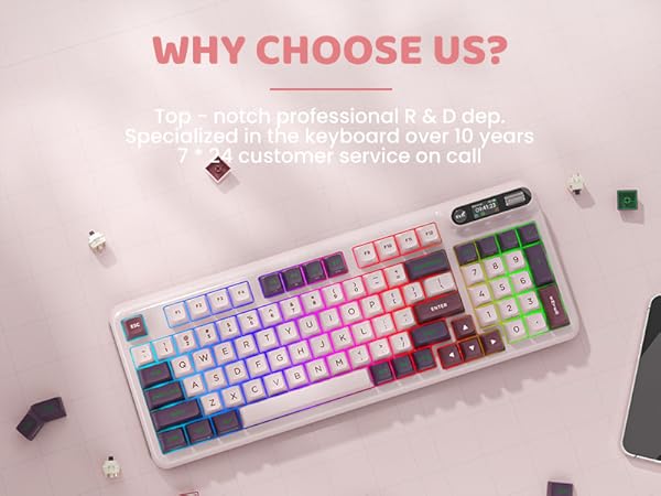 Amazon.com: KZZI Z98 Creamy Keyboard, 94 Keys Wireless Mechanical