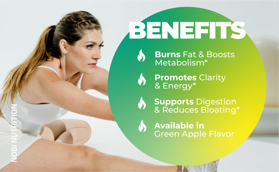 Nobi Nutrition Green Tea Fat Burner Gummies for Weight Loss