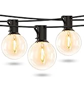 Lepro LED Outdoor String Lights, 50ft Patio Lights 26 Shatterproof G40 Globe Edison Bulbs, Waterp...