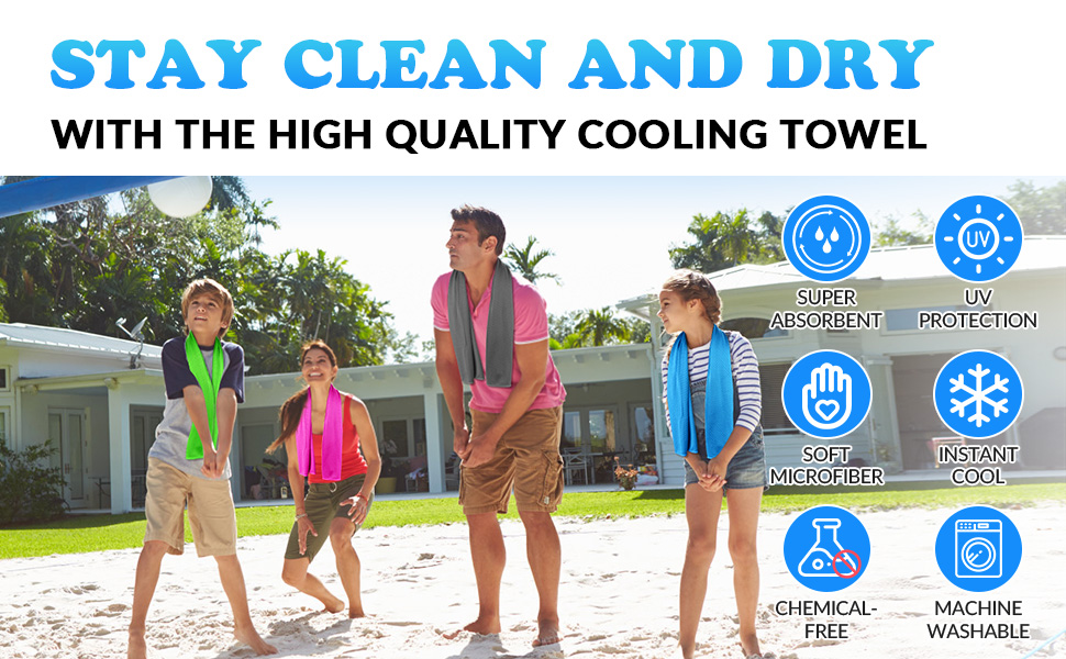 ExTowel Excellent Cooling Towels Neck and Face,(40" x 12