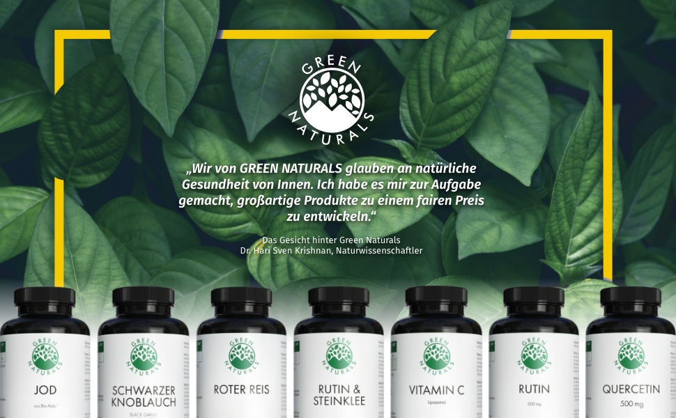 green naturals heilpflanzen nahrungsergänzung supplements hochdosierte kapseln vegan monatsvorrat