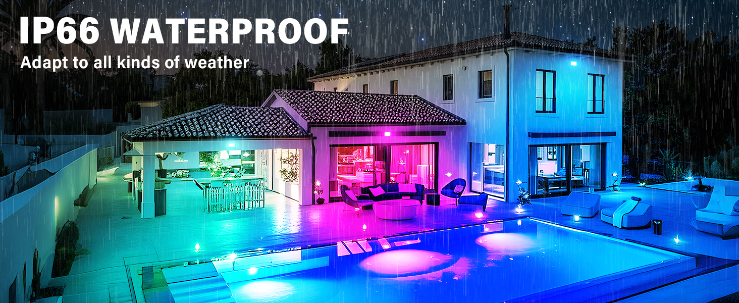 led rgb floodlight smart flood lights outdoor colour changing app control rgbw decoration lighting 