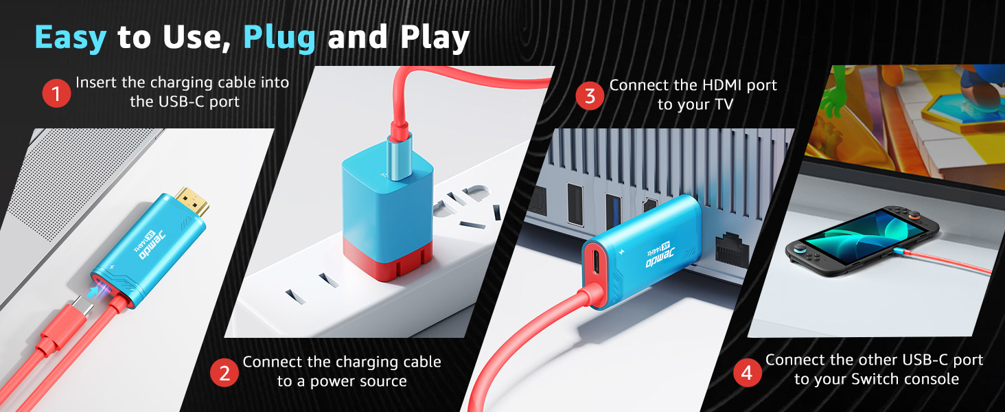 For Switch/OLED/Switch 2 HDMI Cable