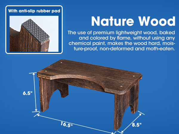 Amazon.com: AZEN Wood Toilet Stool Squat Adult, Poop Stool