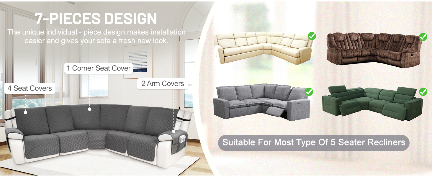 l shaped recliner couch cover