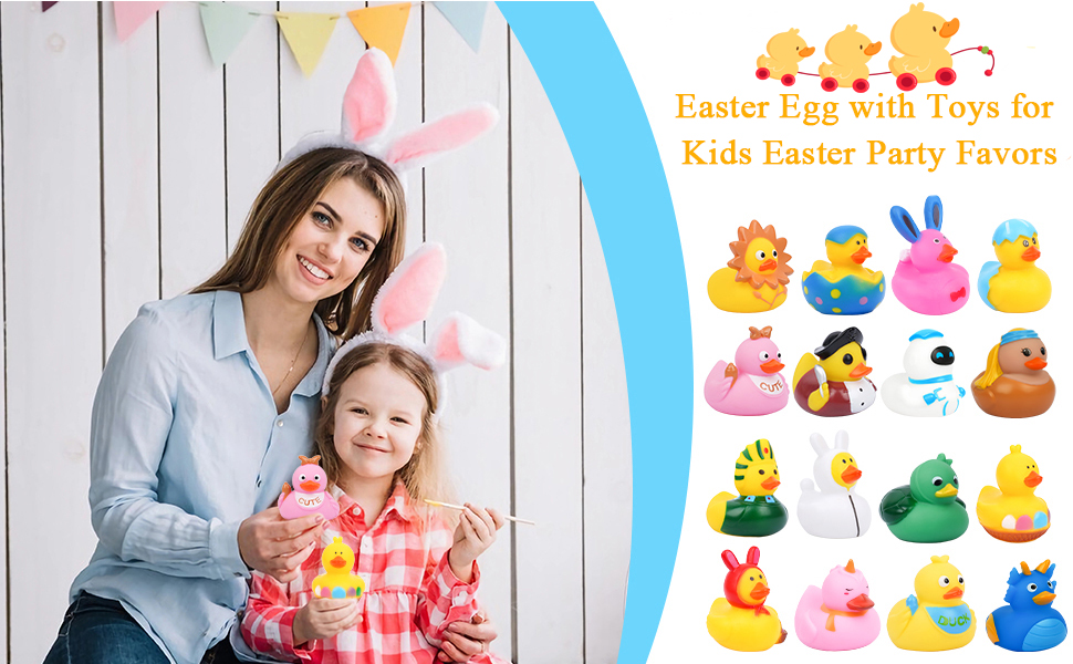 MUFEIRUO 13Pack Easter Eggs with Rubber Duck, Easter Basket