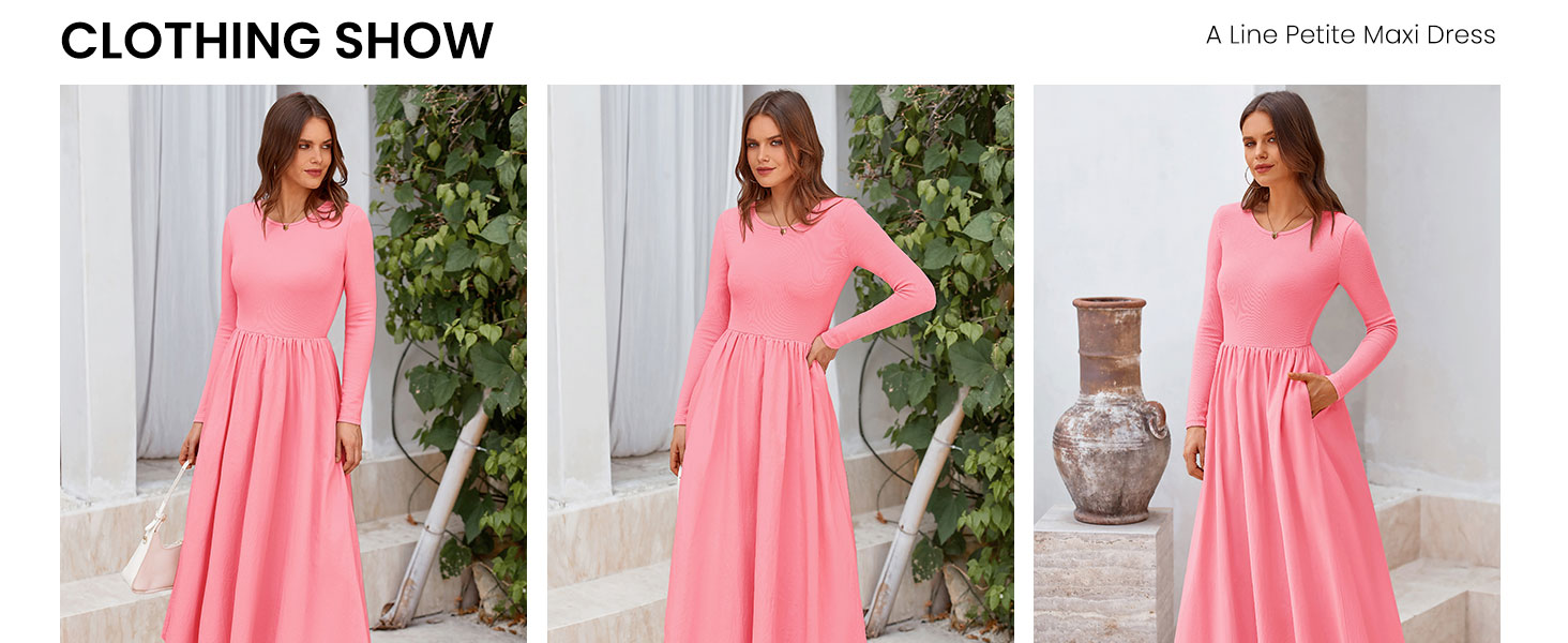 Fall Wedding Guest Dresses for Women Long Sleeve Smocked Flowy Long Dress