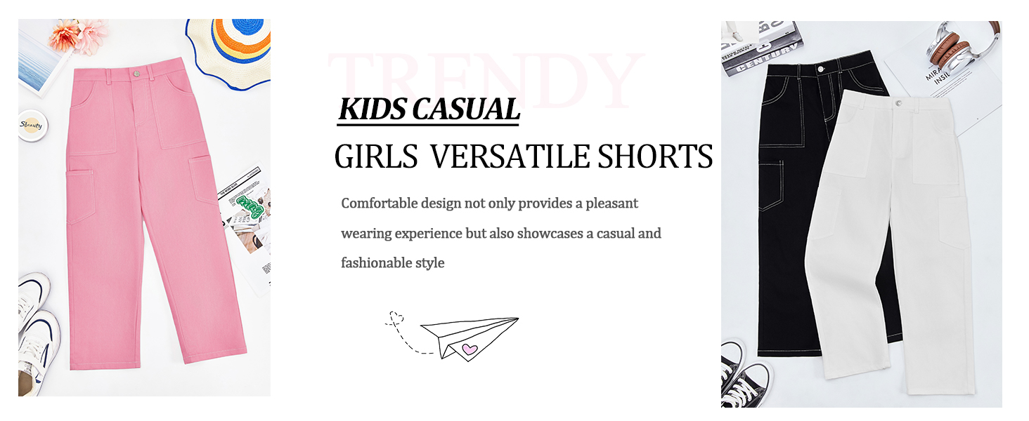 Girls Fashion Baggy Cargo Pants