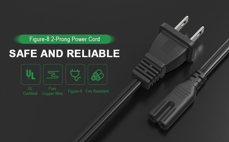 3Ft AC Power Cord for PS5 PS4 PS3 Playstation 4 Slim,Xbox One S/X,TV