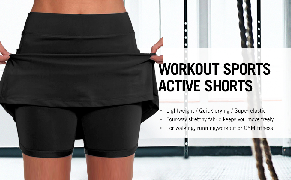 Gym Training Tennis Skorts Built in Shorts 