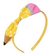 Back to School Headband Yellow Hairbands Cute Hair Bands Pencil Bow Hair Band for Teacher Girls W...