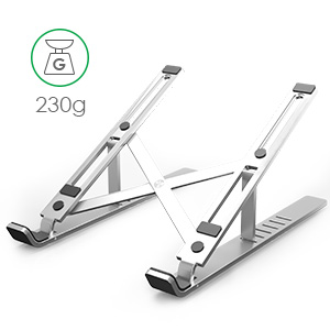 CROWNVIZ Aluminium Alloy Laptop Stand: Adjustable 7 Angles, Anti-Slip Rubber Pads, Foldable Design for 9-15.6 Inch Laptops – Perfect for Home Office, Gaming, and Travel (Silver) 12 Easy to Fold & Carry