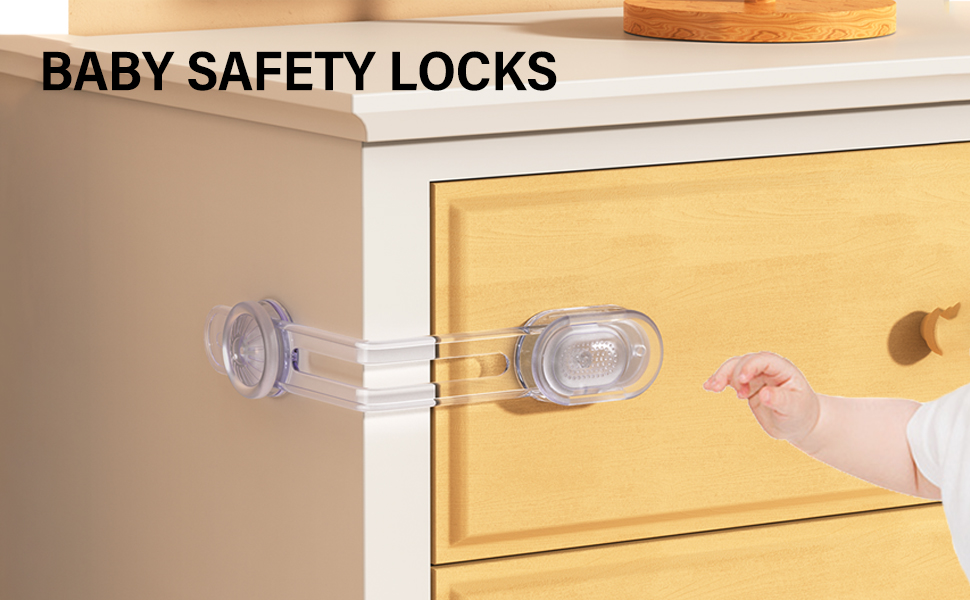 nediea Cupboard Locks for Children, Child Safety Cupboard Locks, Clear Adhesive Baby Locks