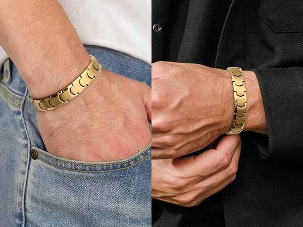 磁気ブレスレット メンズ チタン鋼 優しくて肌に優しい 軽量 健康 Amazon.co.jp: [QIAOZILI] 磁気ブレスレット メンズ チタン鋼 36