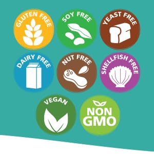 Free of gluten, soy, yeast, dairy, nut, shellfish and GMO - Vegan supplement