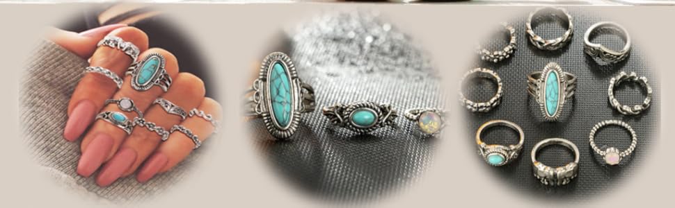 crystal rings set