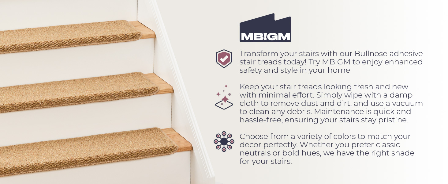non slip stair treads, staircase step treads, carpet treads for wood stairs