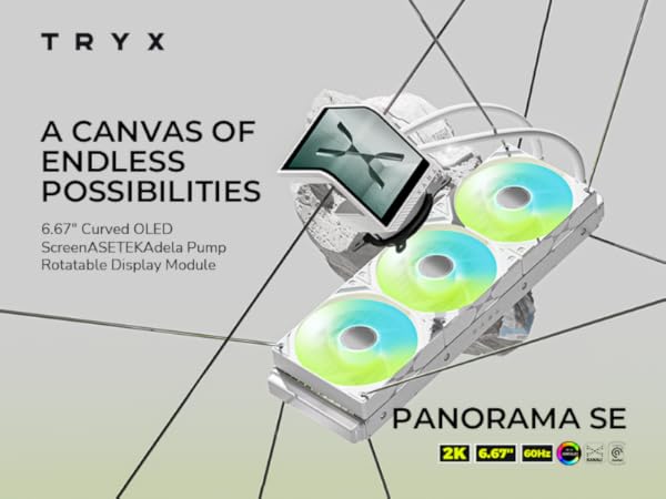 Amazon.com: TRYX Panorama 360 ARGB SE White Curved Screen
