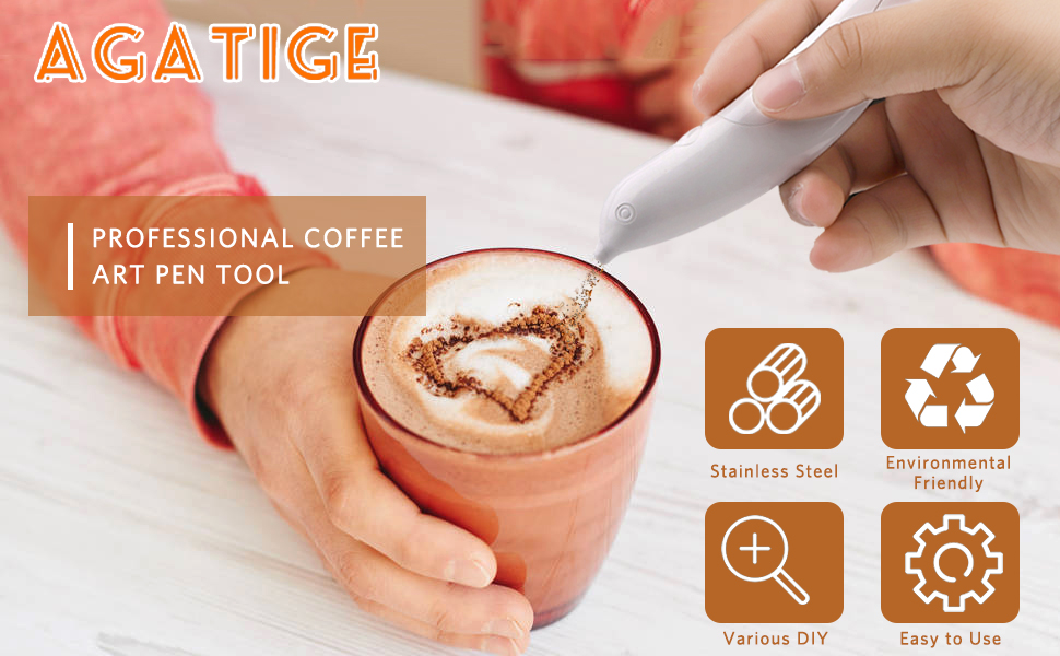 Coffee Art Pen Electric, Cocoa Latte Pen Coffee Spice Pen Cake