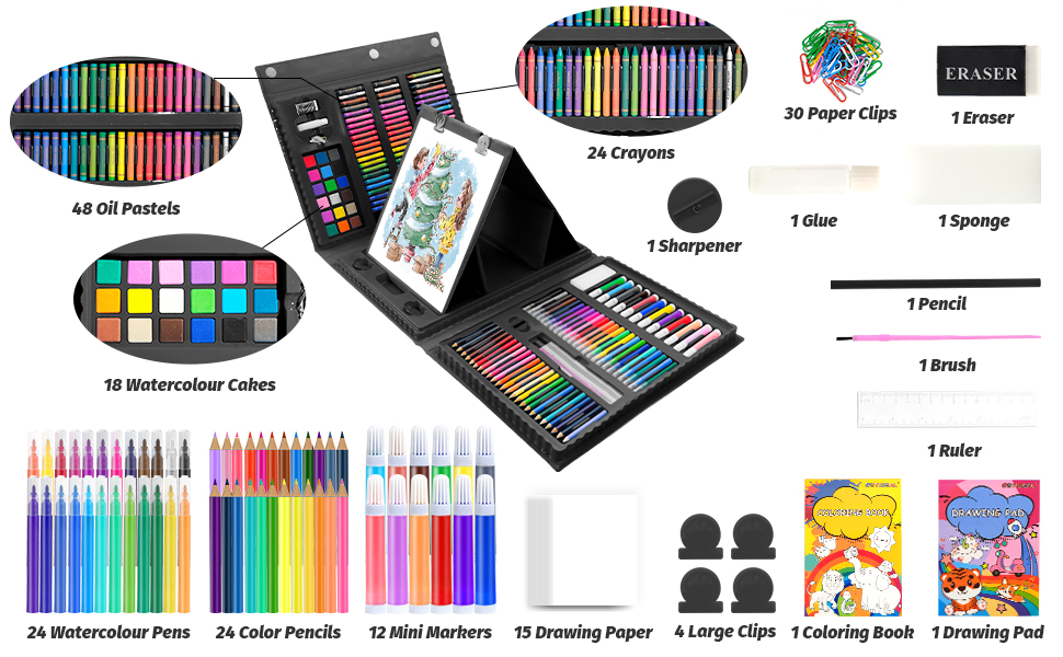 GOTIDEAL Drawing Art kit for Kids Ages 812, Art Set Supplies Includes Pastels