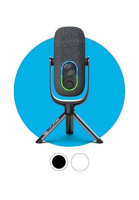 Epic talk mic on blue circle