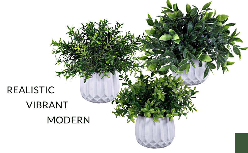 Winlyn 3-Pack Artificial Potted Plants