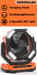 camping fan rechargeable tent outdoor fan