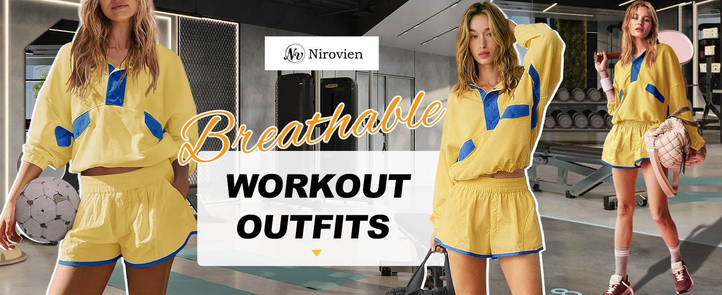 Nirovien 2 Piece Workout Sets for Women