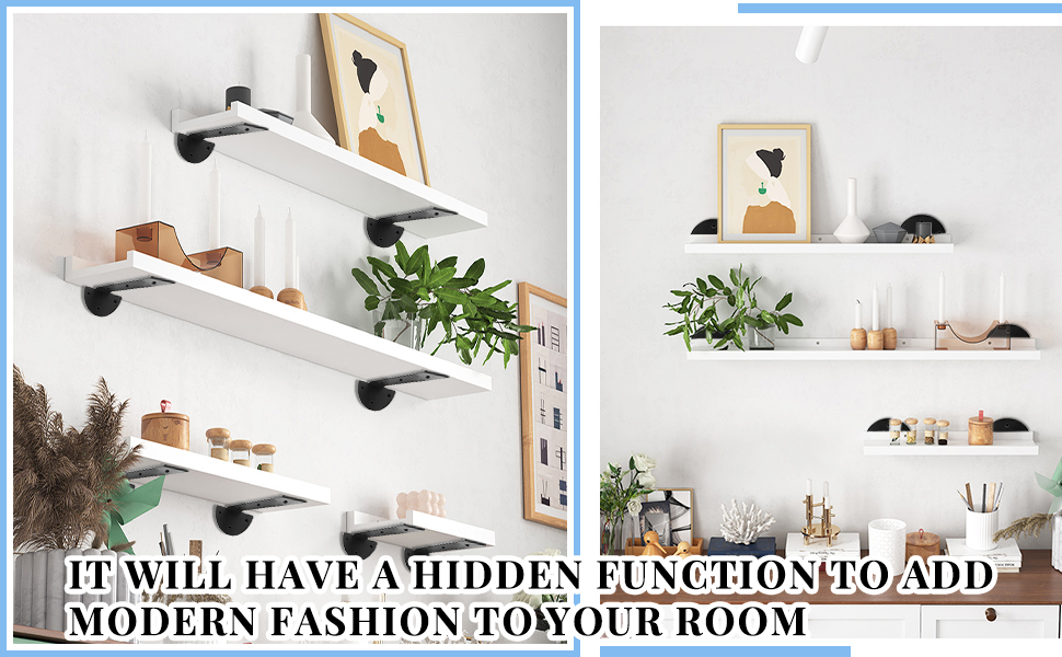 YALINKA Floating Shelf Brackets Heavy Duty, Thick