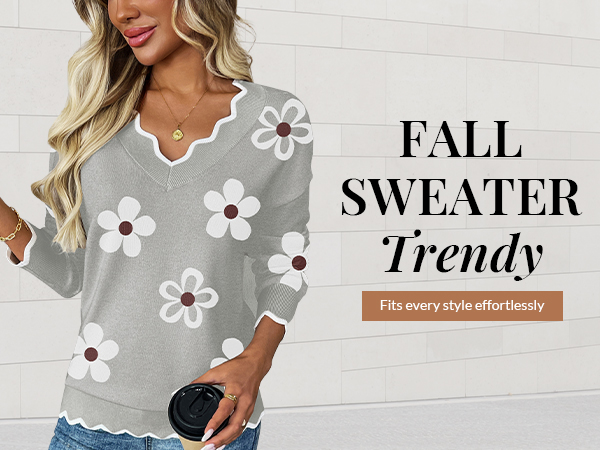 【もちもち】 Zeagoo Womens Sweaters Fall 2025 Long Sleeve Knit Pullover V