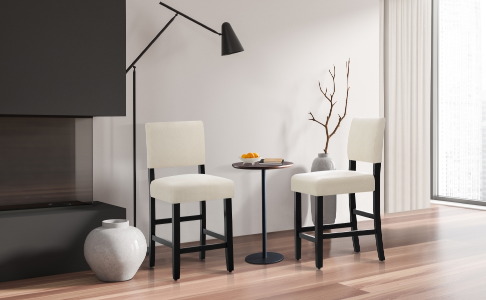 Yaheetech Bar Stools Set of 2 24 inches Modern Square