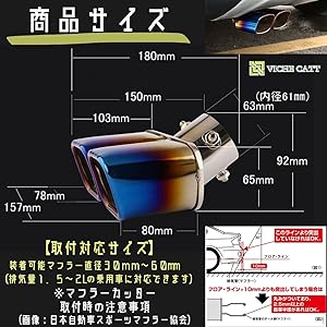 Amazon | VICHE CATT 車用 マフラーカッター 下向き 2本出し
