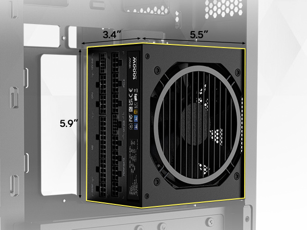 VETROO 1000W 電源ユニット 新品 Vetroo 1000W Power Supply ATX 3.1 Ready, Dual PCIe 5.1, 80